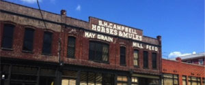 Historic brick building facade before renovation